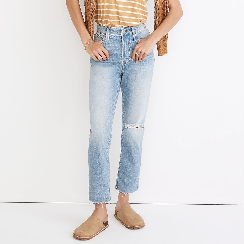Madewell The Curvy Perfect Vintage Jean in Coney Wash: Destroyed Edition Size 27